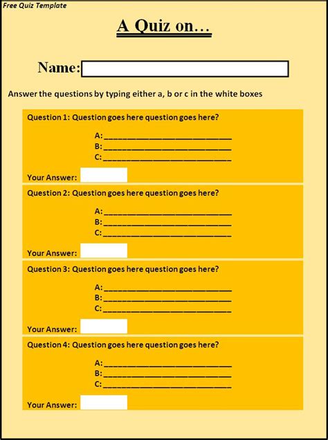 Fill in blank Quiz .